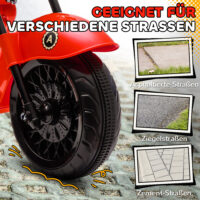 Rotes 6V Kinder-Elektro-Motorrad mit LED-Scheinwerfer, erreicht 3-5 km/h und ist für Kinder von 3-6 Jahren geeignet. Schneller Fahrspass mit Stil.