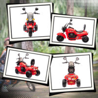 Rotes 6V Kinder-Elektro-Motorrad mit LED-Scheinwerfer, erreicht 3-5 km/h und ist für Kinder von 3-6 Jahren geeignet. Schneller Fahrspass mit Stil.