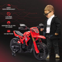 Rotes 6V Elektro-Motorrad für Kinder mit Stützrädern, ideal für 3-8 Jahre. Ein stabiles und sicheres erstes Motorrad.