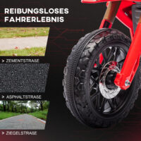 Rotes 6V Elektro-Motorrad für Kinder mit Stützrädern, ideal für 3-8 Jahre. Ein stabiles und sicheres erstes Motorrad.