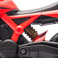 Rotes 6V Elektro-Motorrad für Kinder mit Stützrädern, ideal für 3-8 Jahre. Ein stabiles und sicheres erstes Motorrad.