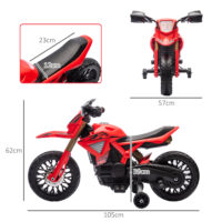Rotes 6V Elektro-Motorrad für Kinder mit Stützrädern, ideal für 3-8 Jahre. Ein stabiles und sicheres erstes Motorrad.
