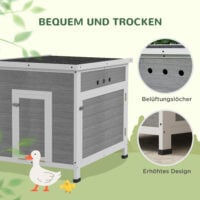 Entenstall Geflügelhaus wetterfest mit Belüftung aus Holz