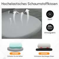 Ergonomischer Bürostuhl mit Kopfstütze Grau – Produktfoto zeigt modernes Design, hochwertige Materialien und funktionale Eigenschaften ideal für Wohn- oder Arbeitsbereiche. Perfekt als Einrichtungsinspiration oder zur Produktpräsentation in einem Onlineshop.