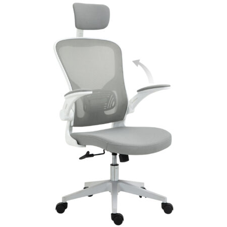 Ergonomischer Bürostuhl mit Kopfstütze Grau – Produktfoto zeigt modernes Design, hochwertige Materialien und funktionale Eigenschaften ideal für Wohn- oder Arbeitsbereiche. Perfekt als Einrichtungsinspiration oder zur Produktpräsentation in einem Onlineshop.