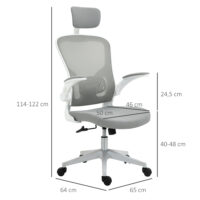 Ergonomischer Bürostuhl mit Kopfstütze Grau – Produktfoto zeigt modernes Design, hochwertige Materialien und funktionale Eigenschaften ideal für Wohn- oder Arbeitsbereiche. Perfekt als Einrichtungsinspiration oder zur Produktpräsentation in einem Onlineshop.