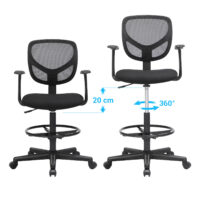 Ergonomischer Bürostuhl in Schwarz, komfortabel und höhenverstellbar.
