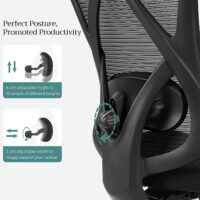 Ergonomischer Bürostuhl in Schwarz, ideal für Büro oder Home-Office.