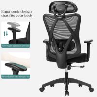 Ergonomischer Bürostuhl in Schwarz, ideal für Büro oder Home-Office.