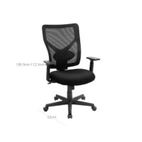 Ergonomischer Bürostuhl in Schwarz, bequem für langes Sitzen.