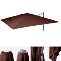 Ersatzbezug Luxus-Ampelschirm Sonnenschirmbezug 3,5x3,5m braun