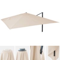 Ersatzbezug Luxus-Ampelschirm Sonnenschirmbezug 3x4m creme