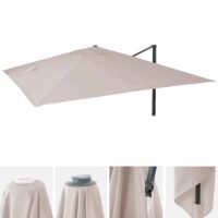 Ersatzbezug Luxus-Ampelschirm Sonnenschirmbezug 3x4m creme-grau