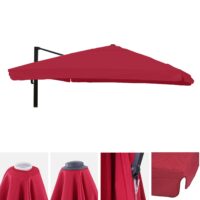 Ersatzbezug Luxus-Ampelschirm mit Flap Sonnenschirmbezug 3x3m bordeaux