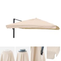 Ersatzbezug Luxus-Ampelschirm mit Flap Schirmbezug 3,5x3,5m creme