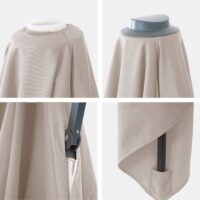 Ersatzbezug Luxus-Ampelschirm mit Flap Schirmbezug 3,5x3,5m creme-grau