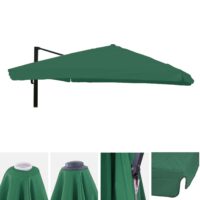Ersatzbezug Luxus-Ampelschirm mit Flap Sonnenschirmbezug 3x4m dunkelgrün