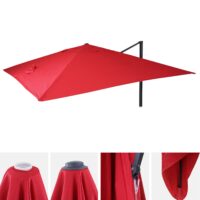 Ersatzbezug Luxus-Ampelschirm Sonnenschirmbezug 3x4m rot
