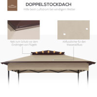 Kaffeefarbenes Polyester-Ersatzdach (325x325m) als Pavillon-Zubehör.