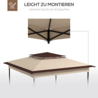 Kaffeefarbenes Polyester-Ersatzdach (325x325m) als Pavillon-Zubehör.