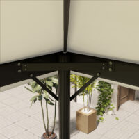 Wasserdichtes Ersatzdach mit Regenschutz UPF30+ für 3x4m Pavillon in Cremeweiß.