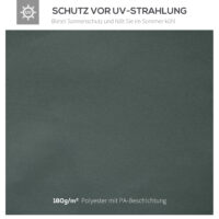 Ersatzdach Gartenpavillon 3x3m Polyester dunkelgrau