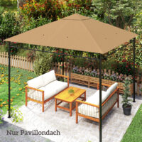 Ersatzdach für Gartenpavillon 3x3m Polyester beige