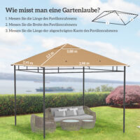 Ersatzdach für Gartenpavillon 3x3m Polyester beige