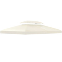 Cremeweißes Ersatzdach für einen Metallpavillon der Größe 4x3m.