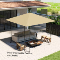 Ersatzdach Pavillon wasserabweisend aus Oxfordstoff 3x3m beige