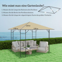 Ersatzdach Pavillon wasserabweisend aus Oxfordstoff 3x3m beige