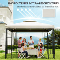 Cremeweißes Ersatzdach für einen Pavillon der Größe 3x3m.