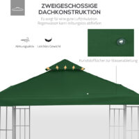 Kohlegraues, wasserabweisendes Ersatzdach für einen 3x3m Pavillon.