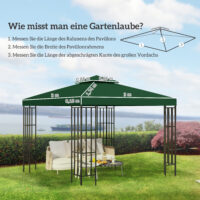 Kohlegraues, wasserabweisendes Ersatzdach für einen 3x3m Pavillon.