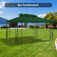 Ersatzdach für Pavillon wasserabweisend mit Doppeldach 3x4m grün