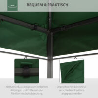 Ersatzdach für Pavillon wasserabweisend mit Doppeldach 3x4m grün