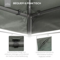 Dunkelgraues Polyester-Ersatzdach für einen Pavillon der Größe 3x4m.