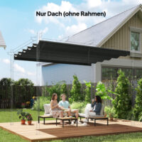 Ersatzdach für Pavillon wasserdicht 3x3m dunkelgrau