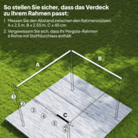 Ersatzdach für Pavillon wasserdicht 3x3m dunkelgrau