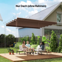Ersatzdach für Pergola wetterfest einziehbar regenfest 3x3m