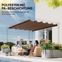 Ersatzdach für Pergola wetterfest einziehbar regenfest 3x3m