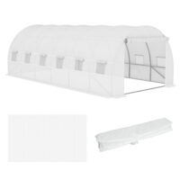 Ersatzfolie für Gewächshaus, Maße 600x300x200 cm, Farbe Weiss.