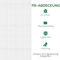 Ersatzfolie für Gewächshaus, Maße 600x300x200 cm, Farbe Weiss.