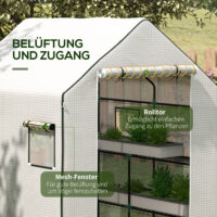 Ersatzfolie für Gewächshaus wasserdicht mit Fenster und Tür weiss