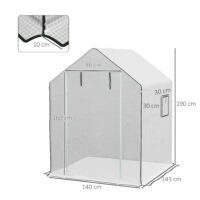 Ersatzfolie für Gewächshaus wasserdicht mit Fenster und Tür weiss