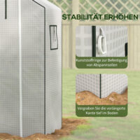 Ersatzfolie mit UV-Schutz und Rolltür für Gewächshaus 140x73x190 cm, Farbe Weiss.