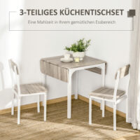Essgruppe 3-teilig klappbar Natur & Weiss – Produktfoto zeigt modernes Design, hochwertige Materialien und funktionale Eigenschaften ideal für Wohn- oder Arbeitsbereiche. Perfekt als Einrichtungsinspiration oder zur Produktpräsentation in einem Onlineshop.