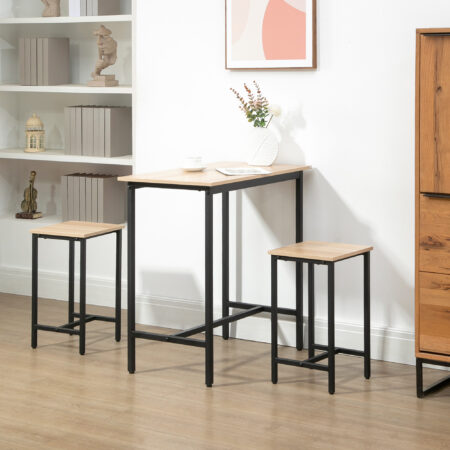 Essgruppe 3-teilig kompakt und stilvoll Naturholz-Look – Produktfoto zeigt modernes Design, hochwertige Materialien und funktionale Eigenschaften ideal für Wohn- oder Arbeitsbereiche. Perfekt als Einrichtungsinspiration oder zur Produktpräsentation in einem Onlineshop.