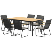 Sitzgruppe Essgruppe Esstisch Stühle für 6 Personen Metall Holz