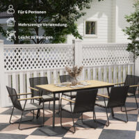 Sitzgruppe Essgruppe Esstisch Stühle für 6 Personen Metall Holz